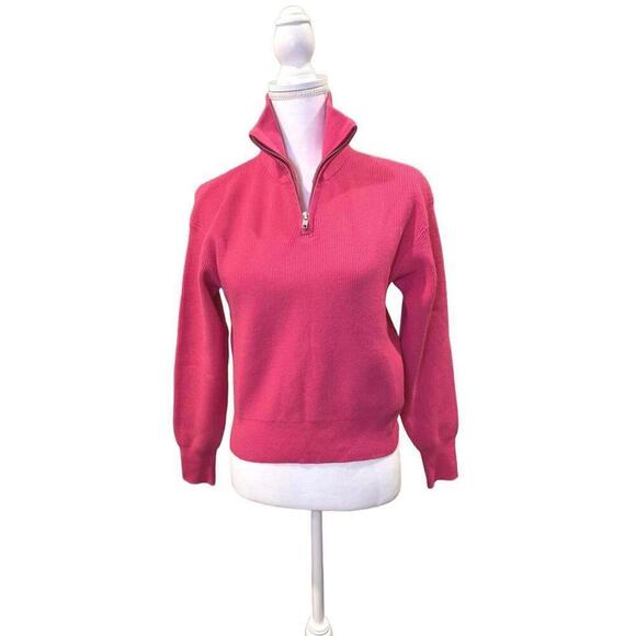 Sweaters - Stitches + Stripes Pink Quarter-Zip Sweater, XS (NWT)